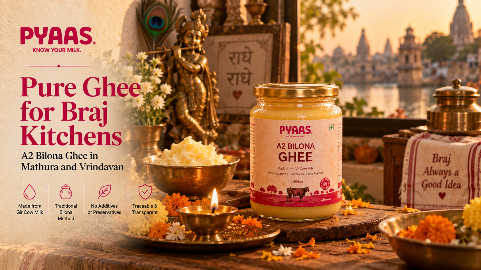A2 Bilona Ghee in Mathura and Vrindavan