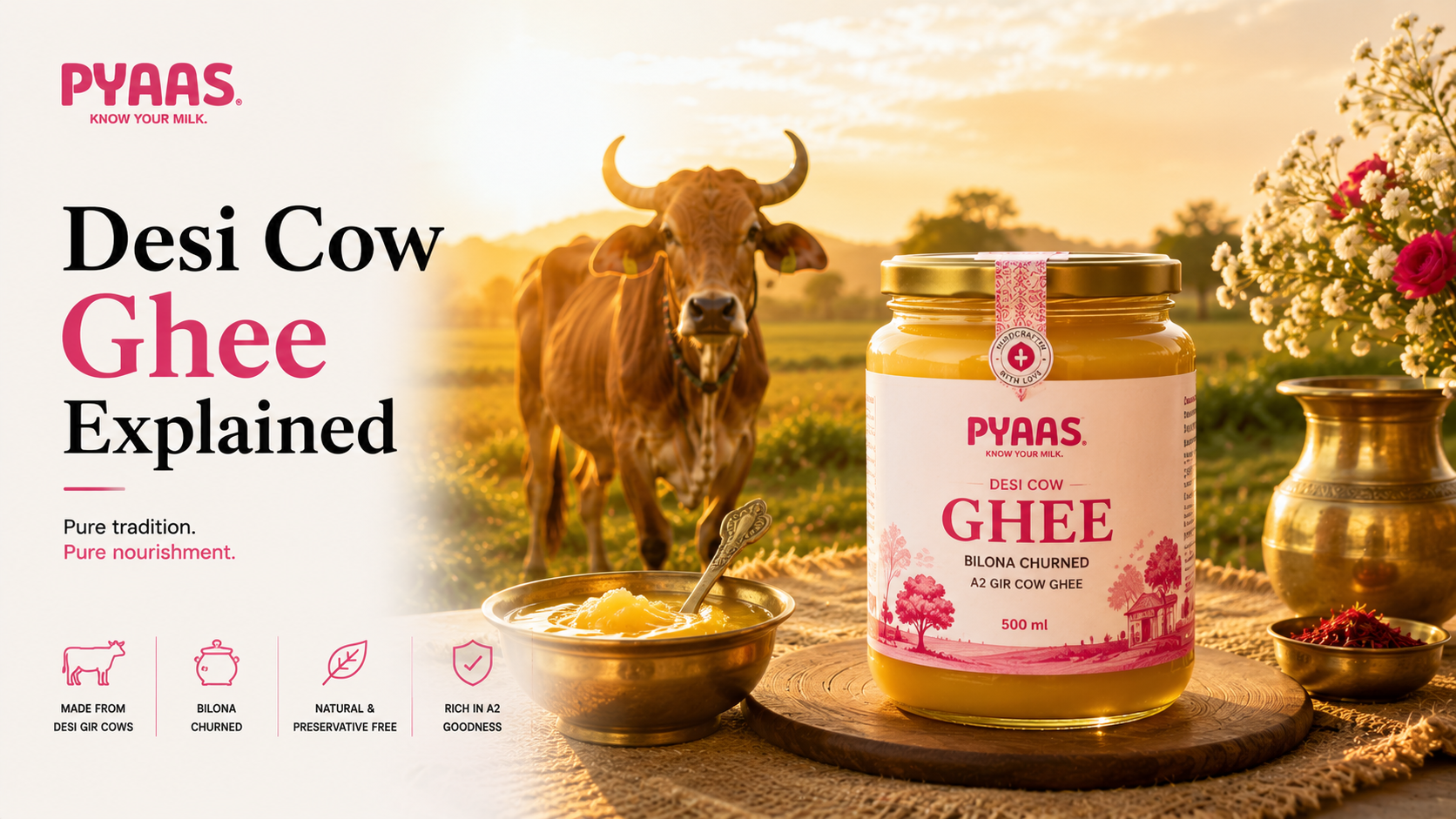 Cover image for the article Desi Cow Ghee Explained: Why Consumers Are Choosing Traditional Ghee