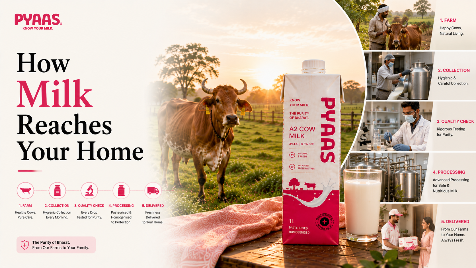 Cover image for the article How Milk Reaches Your Home: The Journey from Farm to Table