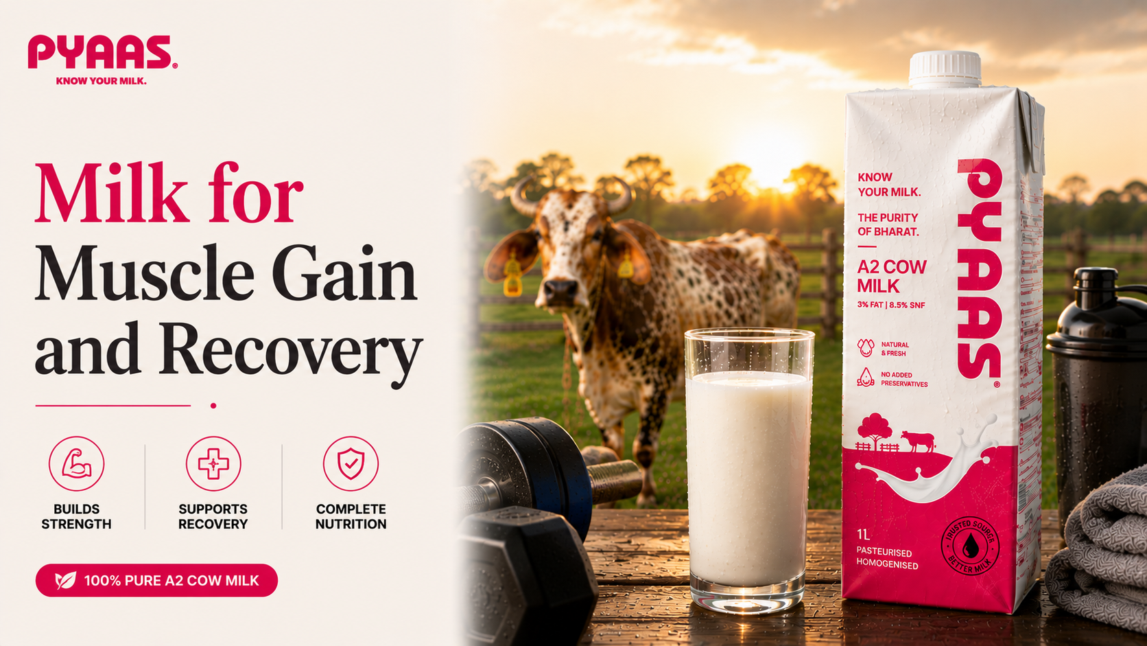 Cover image for the article Milk for Muscle Gain and Recovery: What the Science Says