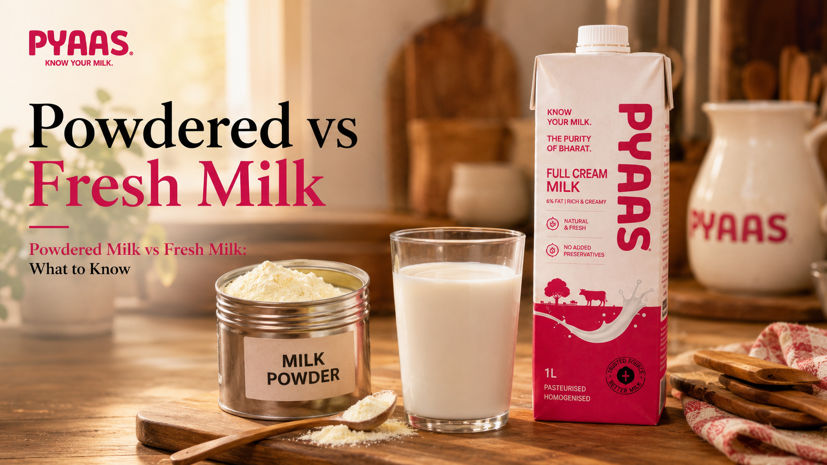 Cover image for the article Powdered Milk vs Fresh Milk: What to Know