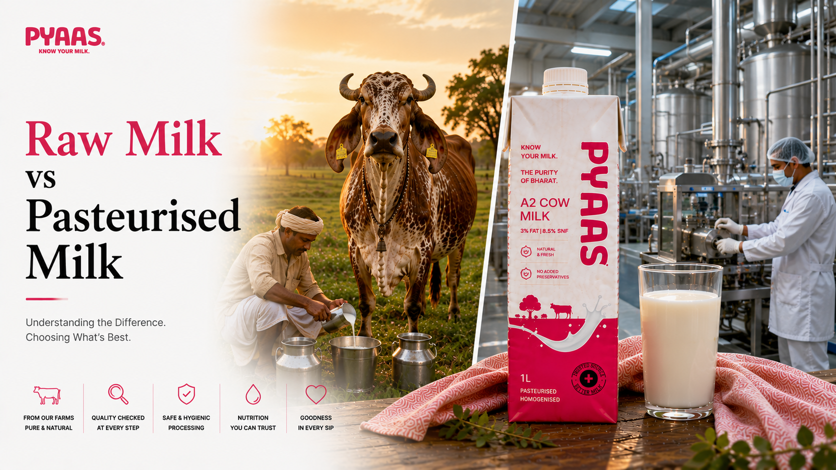 Cover image for the article Raw Milk vs Pasteurised Milk: Understanding the Differences