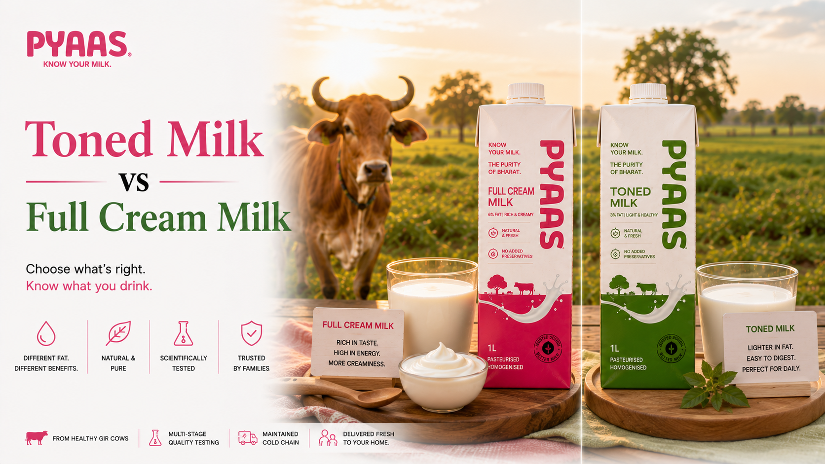 Cover image for the article Toned Milk vs Full Cream Milk: Which One Should You Choose?